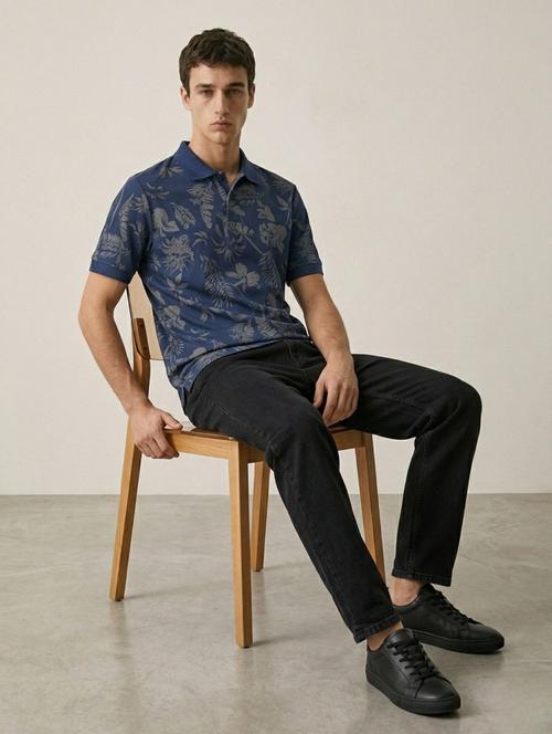 men printed short sleeve regular fit polo t-shirt - 22480840 - Very Small Image - 1
