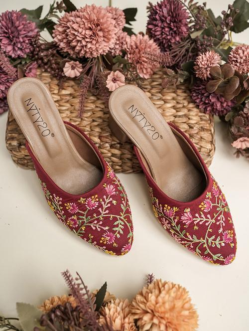 women embroidered slip on mule - 22481719 - Very Small Image - 1