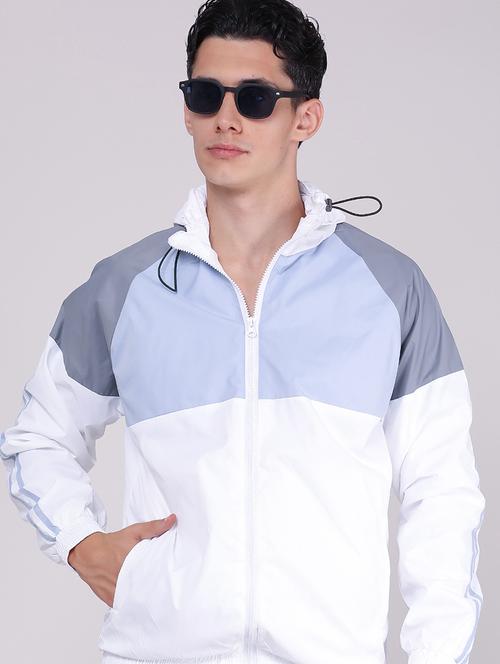 Men Color Block Long Sleeve Lightweight Bomber Jacket - 22489171 - Very Small Image - 1