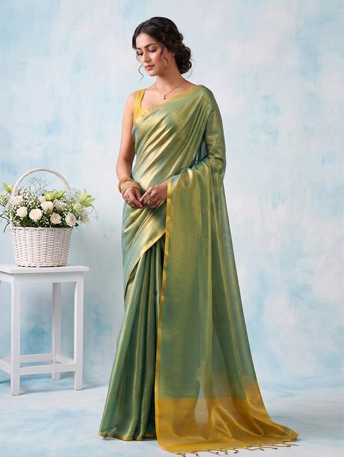 Women Solid Plain Saree With Blouse - 22495286 - Very Small Image - 1