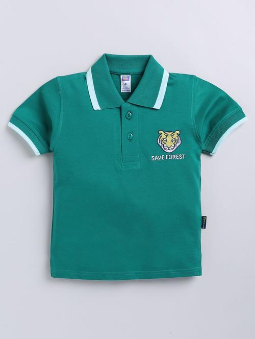 boys green cotton blend t-shirt - 22495358 - Very Small Image - 1