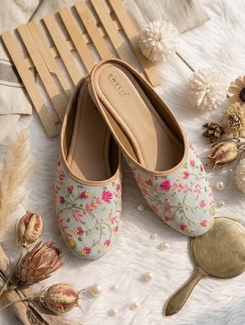women embroidered slip on mules - 22498149 - Very Small Image - 1