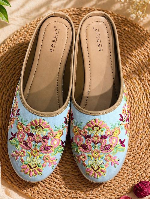 women embroidered slip on mules - 22498158 - Very Small Image - 1