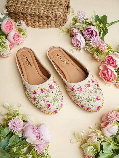women embroidered slip on mules - 22498161 - Very Small Image - 1