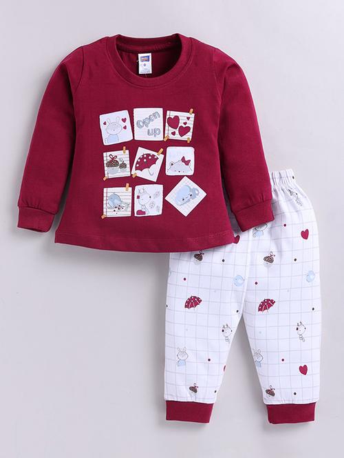 girls printed round neck full length set - 22498278 - Very Small Image - 1
