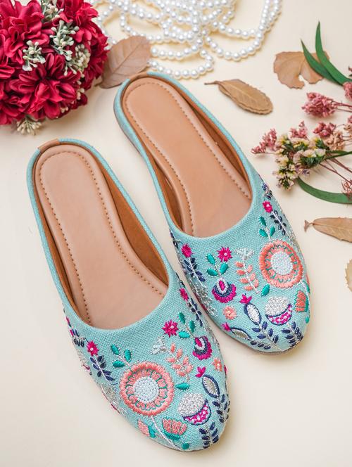 women embroidered slip on mules - 22498699 - Very Small Image - 1