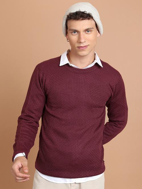 men self design long sleeve pullover sweater - 22499359 - Very Small Image - 1