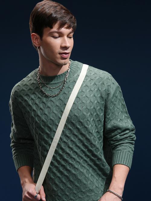 men self design long sleeve pullover sweater - 22499376 - Very Small Image - 1