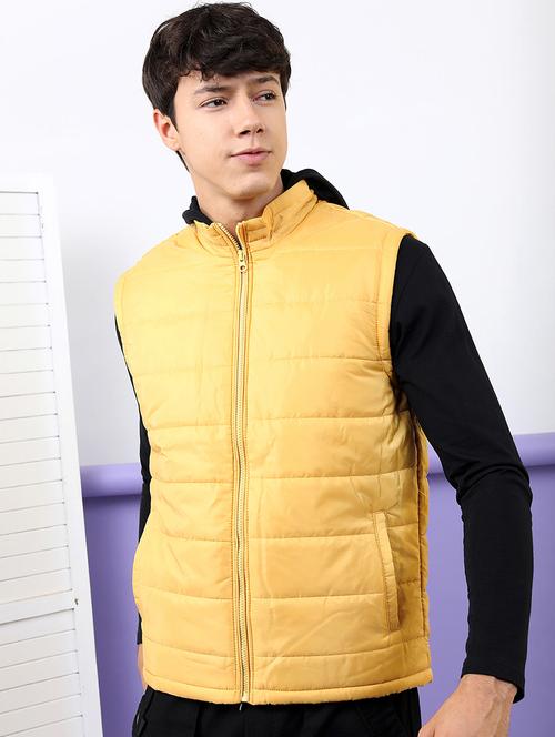 men solid sleeveless regular fit puffer jacket - 22499622 - Very Small Image - 1