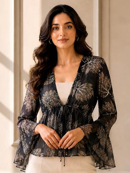women floral printed peplum top - 22502101 - Very Small Image - 1