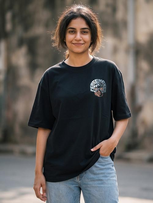 Women Printed Short Sleeve Oversized T-shirt - 22502455 - Very Small Image - 1