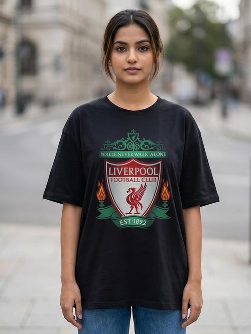 Women Front Print Short Sleeve Oversized T-shirt - 22502487 - Very Small Image - 1