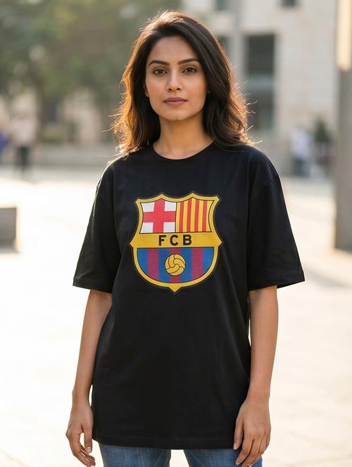 Women Front Print Short Sleeve Oversized T-shirt - 22502490 - Very Small Image - 1