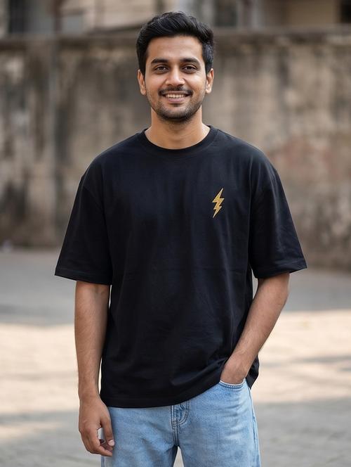 Men Embroidered Short Sleeve Oversized T-shirt - 22502567 - Very Small Image - 1