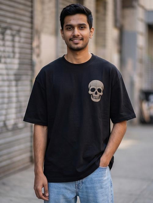 Men Embroidered Short Sleeve Oversized T-shirt - 22502568 - Very Small Image - 1