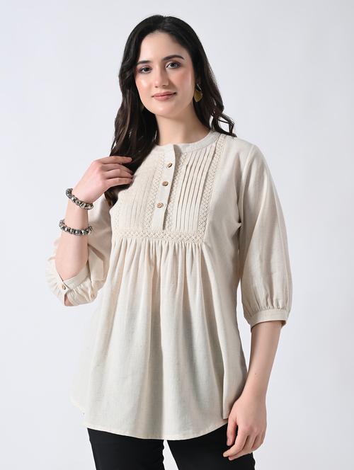 women solid round neck a-line tunic  - 22502618 - Very Small Image - 1