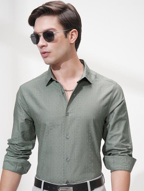 men self design long sleeve slim fit formal shirt - 22503854 - Very Small Image - 1