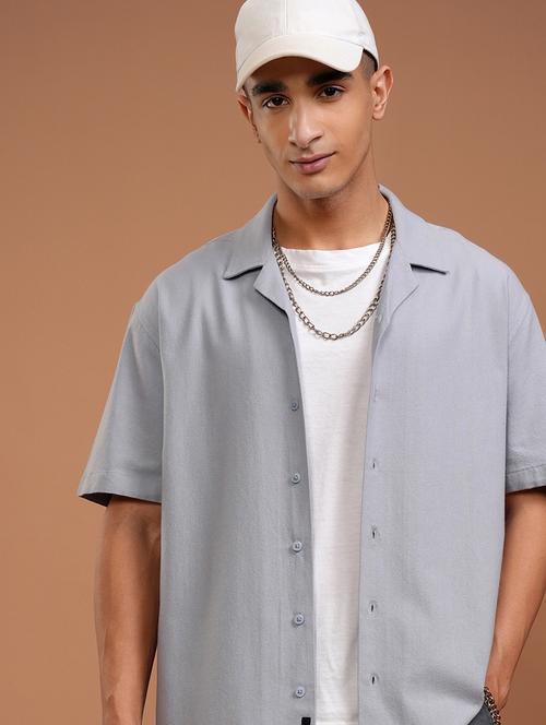 men solid short sleeve regular fit casual shirt - 22503968 - Very Small Image - 1