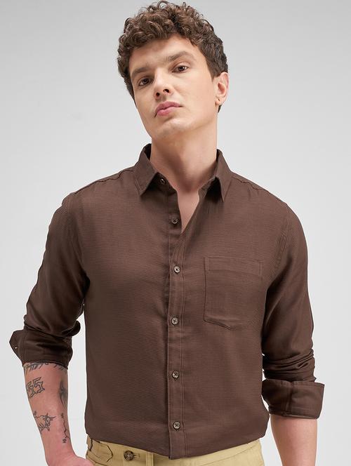 men self design long sleeve regular fit casual shirt - 22504138 - Very Small Image - 1