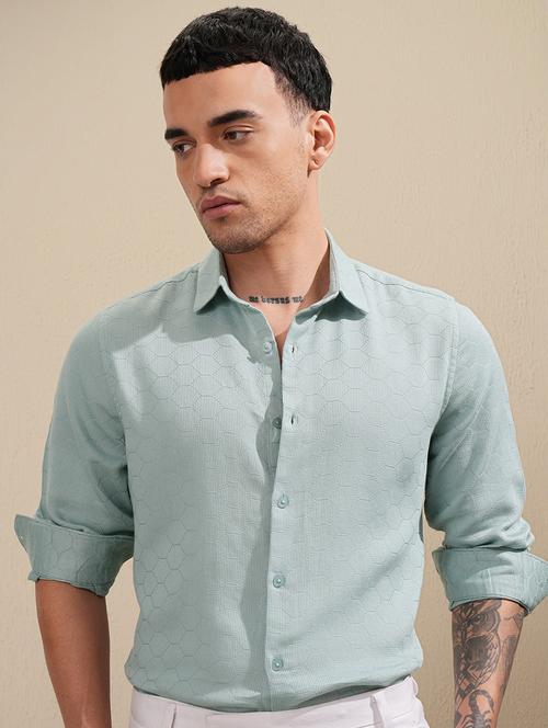 men self design long sleeve regular fit casual shirt - 22504166 - Very Small Image - 1