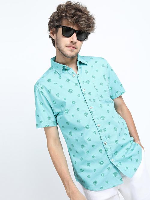 Men Printed Short Sleeve Slim Fit Casual Shirt - 22504451 - Very Small Image - 1