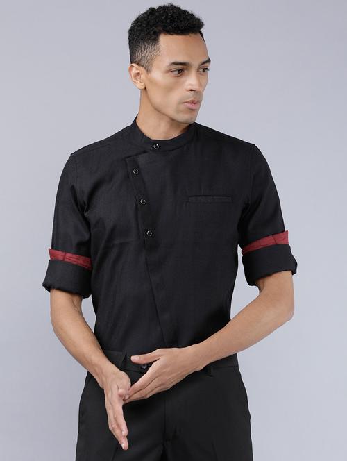 Men Solid Long Sleeve Slim Fit Casual Shirt - 22504485 - Very Small Image - 1