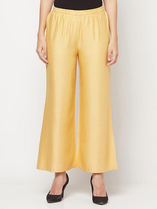 women solid mid rise flared palazzo - 22504933 - Very Small Image - 1