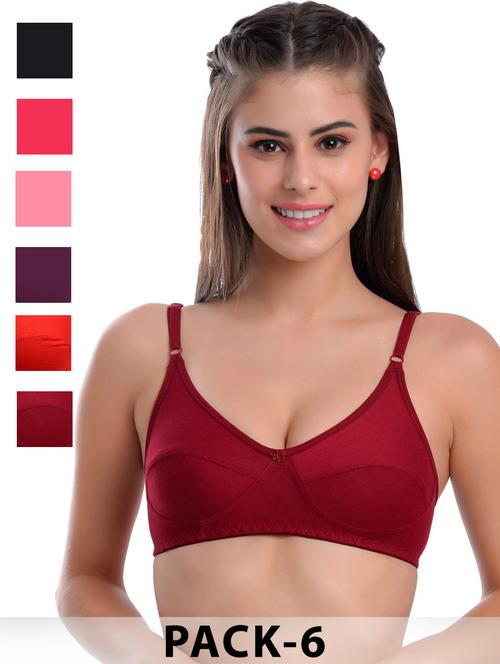 women pack of 6 non padded regular bra - 22507505 - Very Small Image - 1