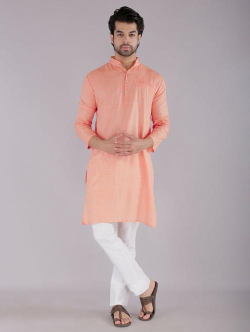 men self design mandarin neck long kurta - 22507635 - Very Small Image - 1