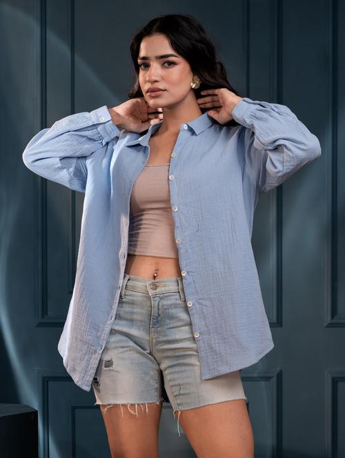 Women Solid Collared Regular Shirt - 22511190 - Very Small Image - 1