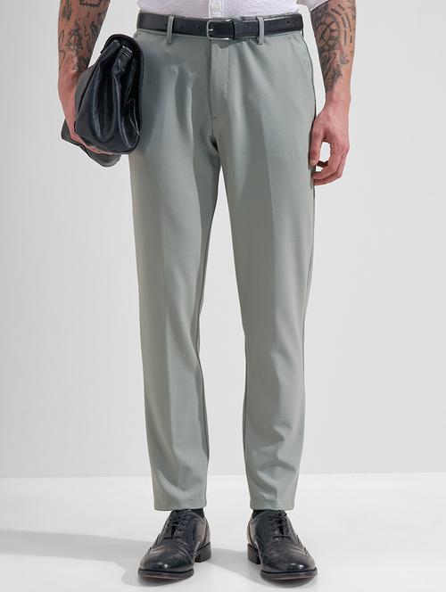 men solid mid rise flat front formal trouser - 22511883 - Very Small Image - 1