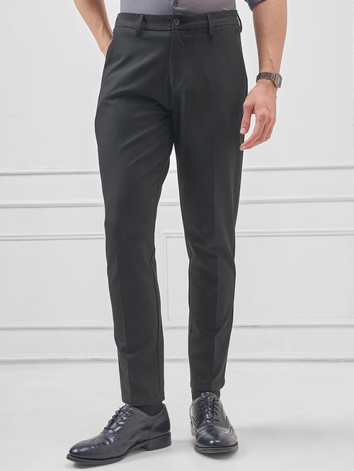 men solid mid rise flat front formal trouser - 22511898 - Very Small Image - 1