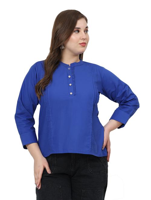 women solid three quarter sleeves regular top - 22512284 - Very Small Image - 1
