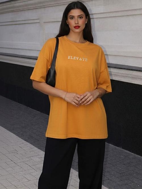 women printed round neck oversized t-shirt - 22512535 - Very Small Image - 1