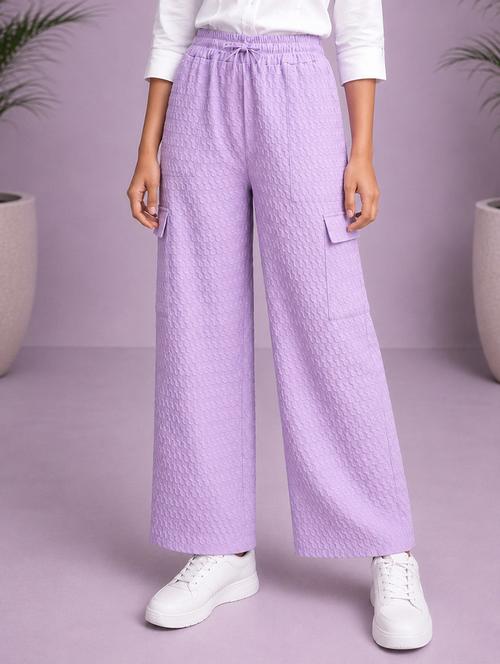girls textured  mid rise relaxed fit cargo pant - 22512854 - Very Small Image - 1