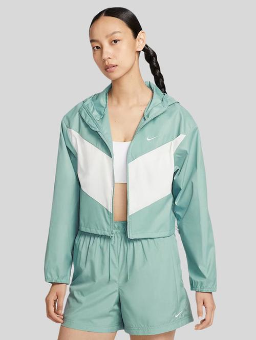 women colourblocked long sleeves hooded windcheater jacket - 22517901 - Very Small Image - 1