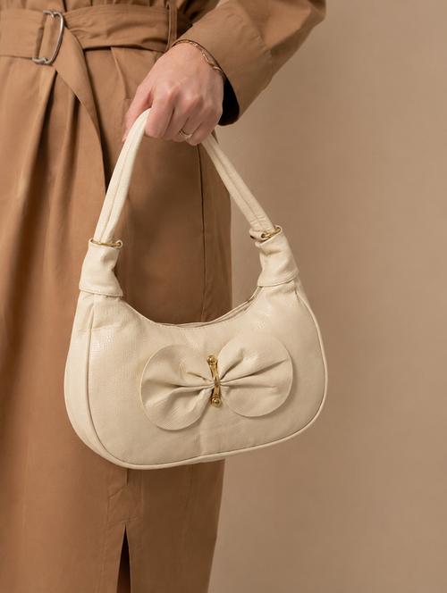 beige textured sling bag - 22518304 - Very Small Image - 1