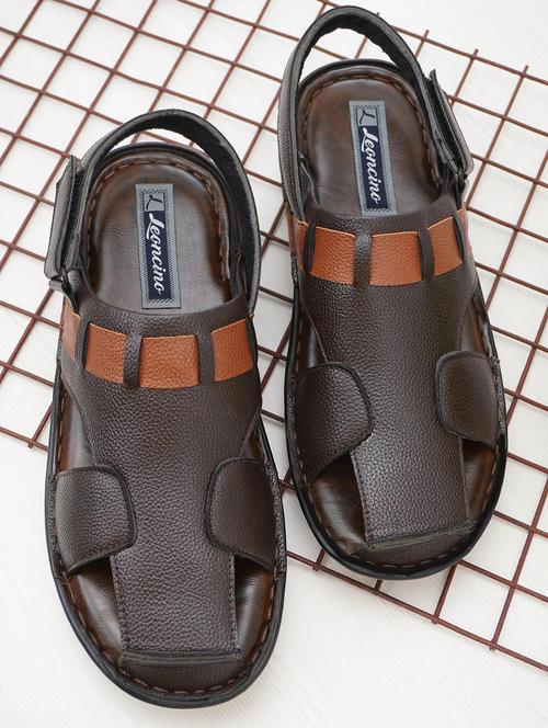 men brown back strap sandal - 22518484 - Very Small Image - 1