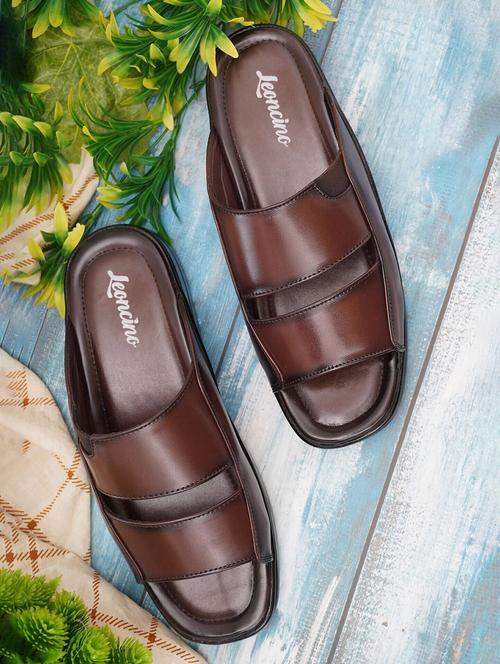 Men Brown Slip On Sandal - 22518485 - Very Small Image - 1