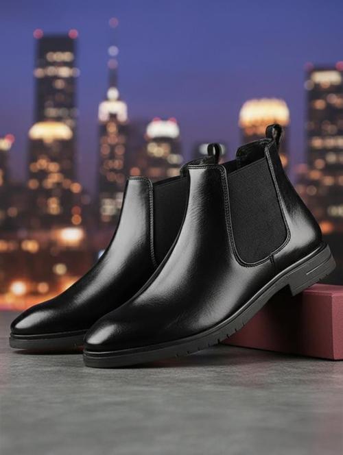 Men Black Slip On Boot - 22520911 - Very Small Image - 1