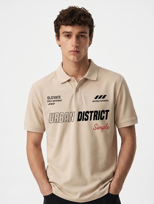 men typographic short sleeve regular fit polo t-shirt - 22521258 - Very Small Image - 1