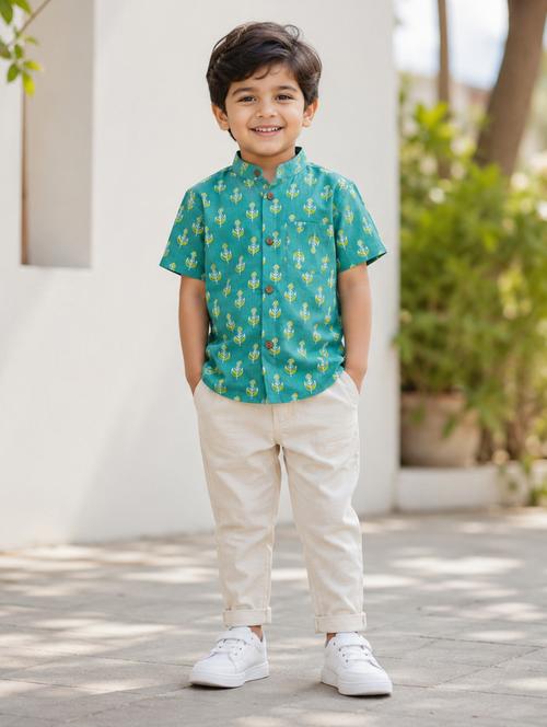 boys printed short sleeves shirt - 22522678 - Very Small Image - 1