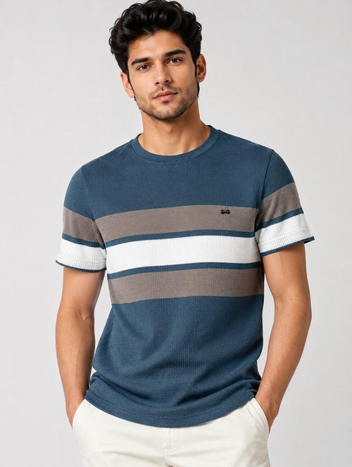 Men Striped Short Sleeve Regular Fit T-shirt - 22526639 - Very Small Image - 1