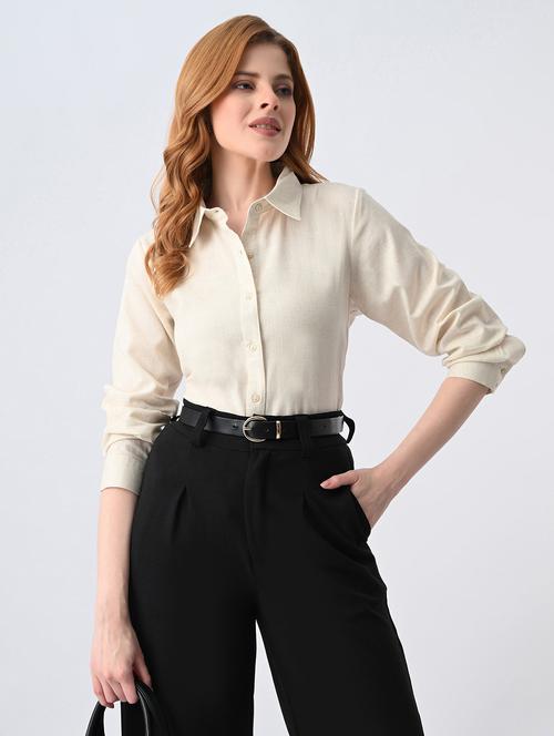 women solid collared formal shirt - 22527068 - Very Small Image - 1