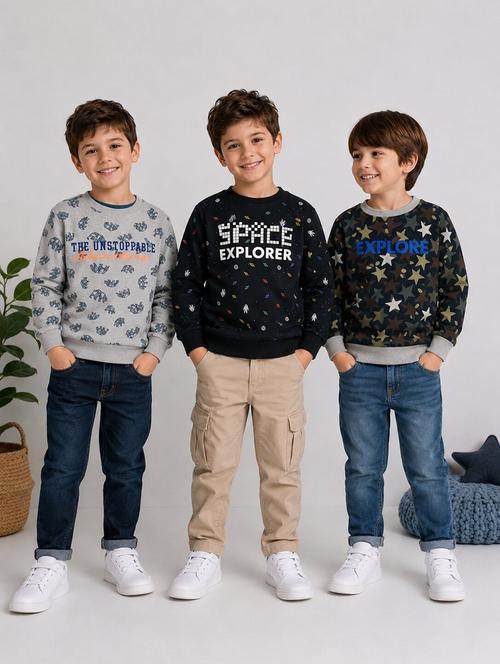 boys pack of 3 printed sweatshirt - 22527702 - Very Small Image - 1