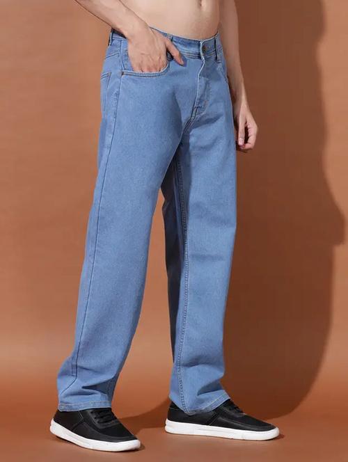 men plain mid rise full length straight jeans - 22528046 - Very Small Image - 1
