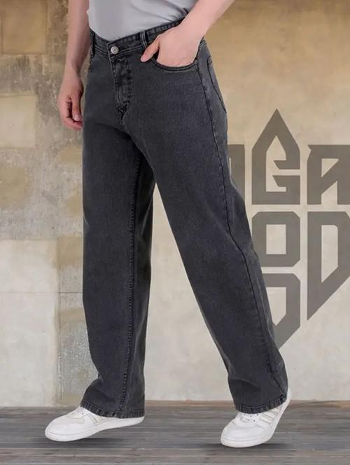 Men Plain Mid Rise Full Length Straight Jeans - 22528116 - Very Small Image - 1