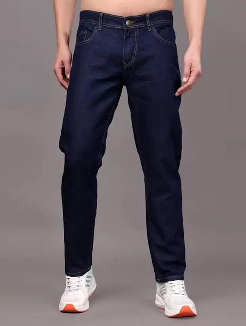 men plain mid rise full length straight jeans - 22528334 - Very Small Image - 1