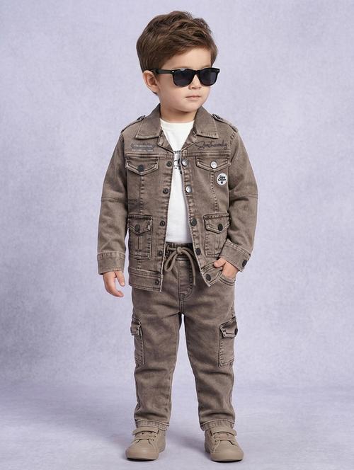 boys solid long sleeves full length set - 22530077 - Very Small Image - 1