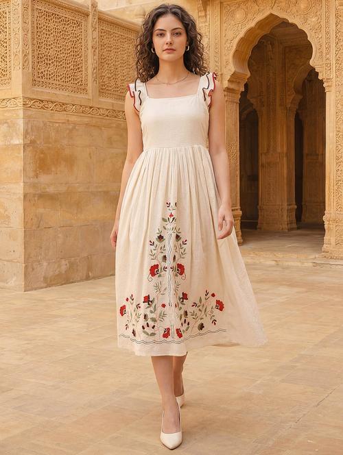 women printed sleeveless fit and flare dress - 22541203 - Very Small Image - 1
